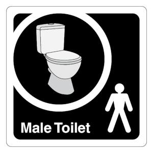 Male Toilet - Square - Black