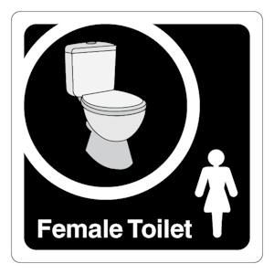 Female Toilet - Square - Black