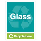 Glass Recycle Here - Portrait