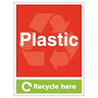 Plastic Recycle Here - Portrait