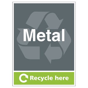 Metal Recycle Here - Portrait