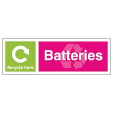 Batteries Recycle Here - Landscape