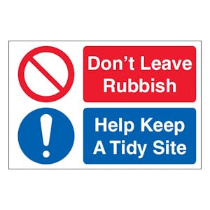 Don't Leave Rubbish Help Keep A Tidy Site - Large Landscape