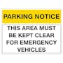 This Area Must Be Kept Clear For Emergency Vehicles - Landscape