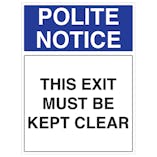 This Exit Must Be Kept Clear - Portrait
