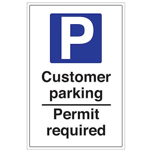 Customer Parking Permit Required - Portrait
