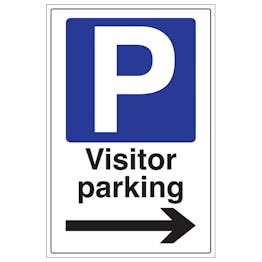 Visitor Parking Arrow Right - Portrait