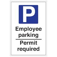 Employee Parking Permit Required - Portrait