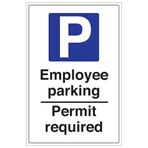 Employee Parking Permit Required - Portrait