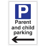 Parent And Child Parking Arrow Left - Portrait