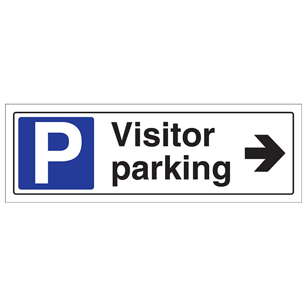 Visitor parking left arrow safety sign 