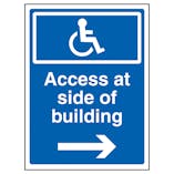 Access At Side Of Building Arrow Right