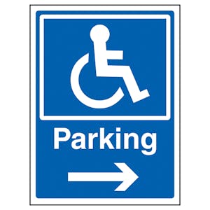Disabled Parking Arrow Right - Super-Tough Rigid Plastic