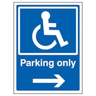 Disabled Parking Only Arrow Right