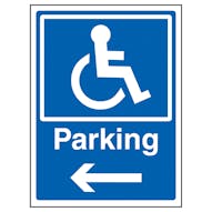 Disabled Parking Arrow Left - Super-Tough Rigid Plastic