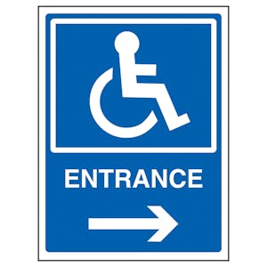 Disabled Entrance Arrow Right - Super-Tough Rigid Plastic