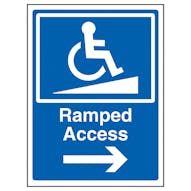 Ramped Access Arrow Right - Super-Tough Rigid Plastic