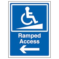 Ramped Access Arrow Left - Super-Tough Rigid Plastic