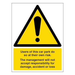 Users Of This Car Park Do So At Their Own Risk - Portrait