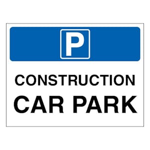 Construction Car Park - Landscape - Blue and White