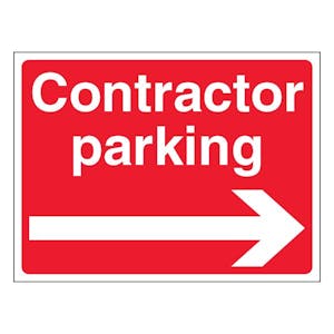 Contractor Parking - Landscape - Red - Arrow Right