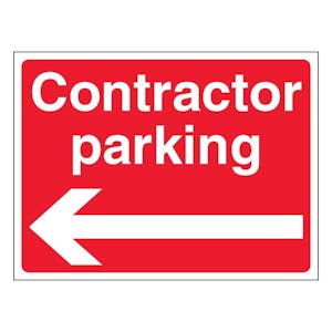 Contractor Parking - Landscape - Red - Arrow Left