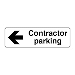 Contractor Parking - Landscape - Arrow Left - White