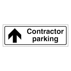 Contractor Parking - Landscape - Arrow Up - White