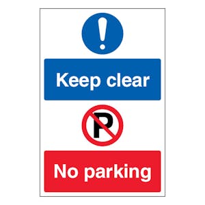 Keep Clear No Parking - Portrait