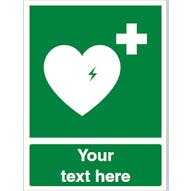 Custom Automated External Defibrillator Safety Sign