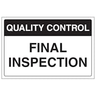 Quality Control - Final Inspection