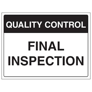 Quality Control - Final Inspection