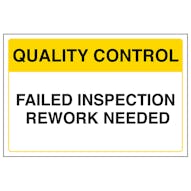 Quality Control - Failed Inspection - Rework Needed