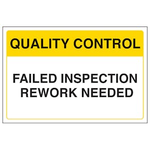 Quality Control - Failed Inspection - Rework Needed