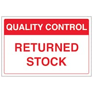 Quality Control - Returned Stock