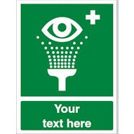 Custom Eyewash Station Safety Sign