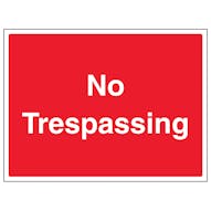 No Trespassing - Large Landscape