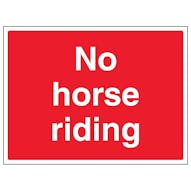 No Horse Riding - Large Landscape