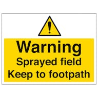 Warning Sprayed Field Keep To Footpath - Large Landscape