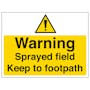 Warning Sprayed Field Keep To Footpath - Large Landscape