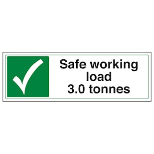Safe Working Load 3.0 Tonnes - Landscape