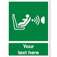 Custom Child Seat Presence And Orientation Detection System Safety Sign