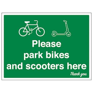 Please Park Bikes and Scooters Here