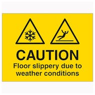 Caution Floor Slippery Due To Weather Conditions