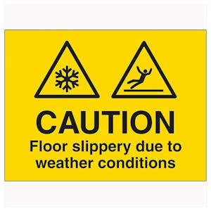 Caution Floor Slippery Due To Weather Conditions