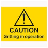 Warning Caution Gritting In Operation