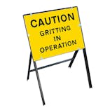 Caution Gritting In Operation with Stanchion Frame