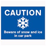 Caution Beware Of Snow and Ice In Car Park - Large Landscape