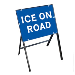 Ice On Road with Stanchion Frame