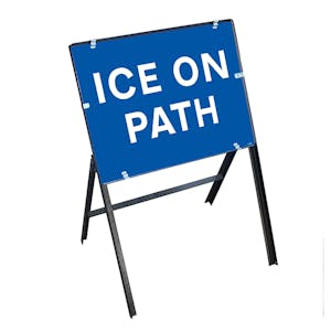 Ice On Path with Stanchion Frame
